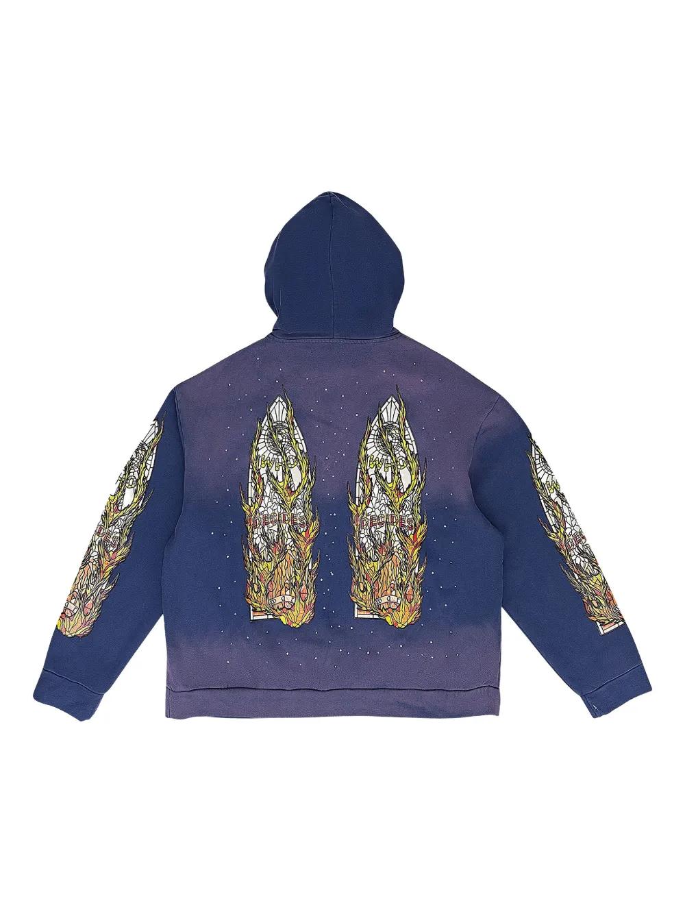 Farfetch Versace Tie Dye Hoodie Versace Men's Tie-dye Medusa Logo