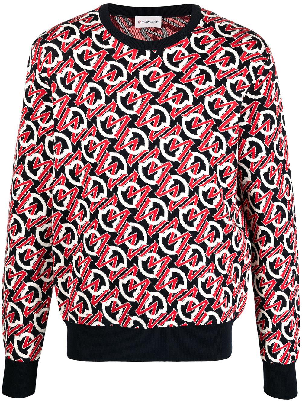 jacquard logo crewneck