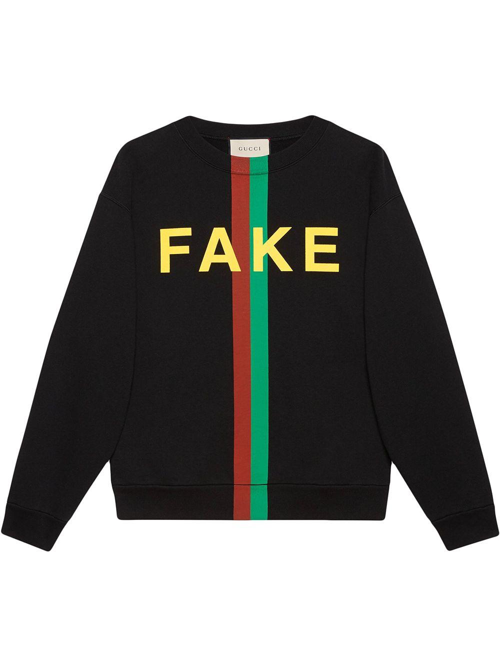 Learner jorden Akkumulerede Gucci 'fake/not' Print Sweatshirt in Black for Men | Lyst