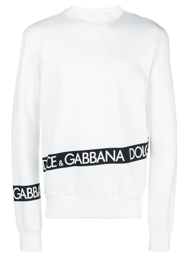 Dolce & Gabbana Cotton Front Logo Sweatshirt in White for Men | Lyst Canada