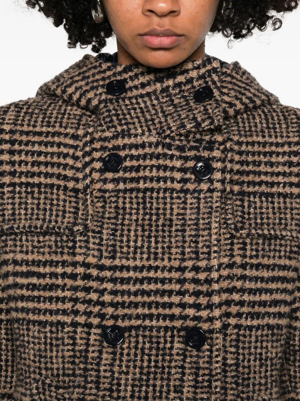 Herno Hooded Tweed Jacket in Brown Lyst UK