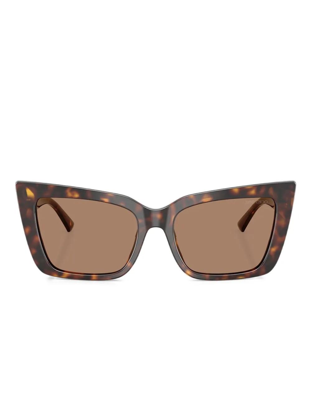 JIMMY CHOO ブラウン オーバーサイズ キャットアイ サングラス Jimmy Choo Havana キャットアイ サングラス ブラウン | Lyst