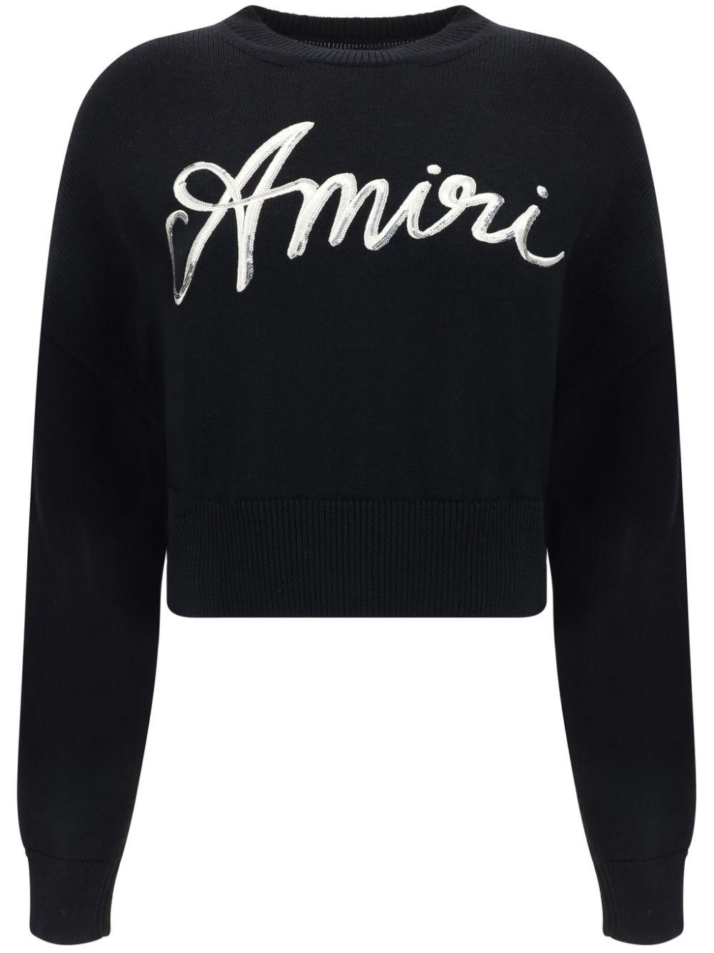 Amiri レディース ブラック ロゴ プルオーバー セーター & ニット