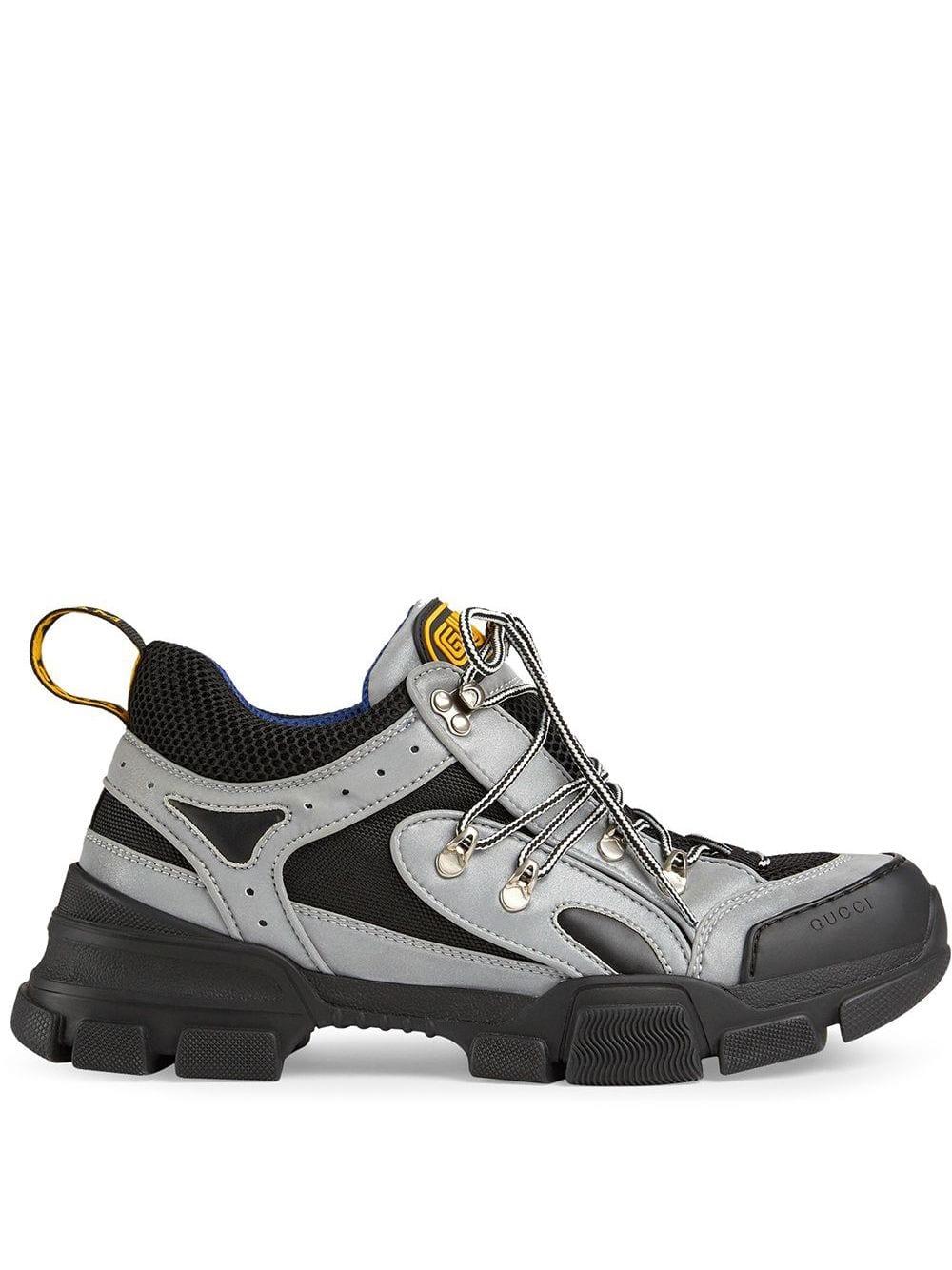 Gucci Leather Flashtrek Sneaker in Silver (Metallic) for Men - Lyst