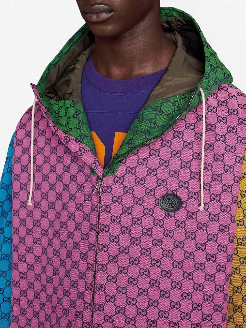 Gucci GG Multicolor Canvas Hooded Jacket for Men | Lyst