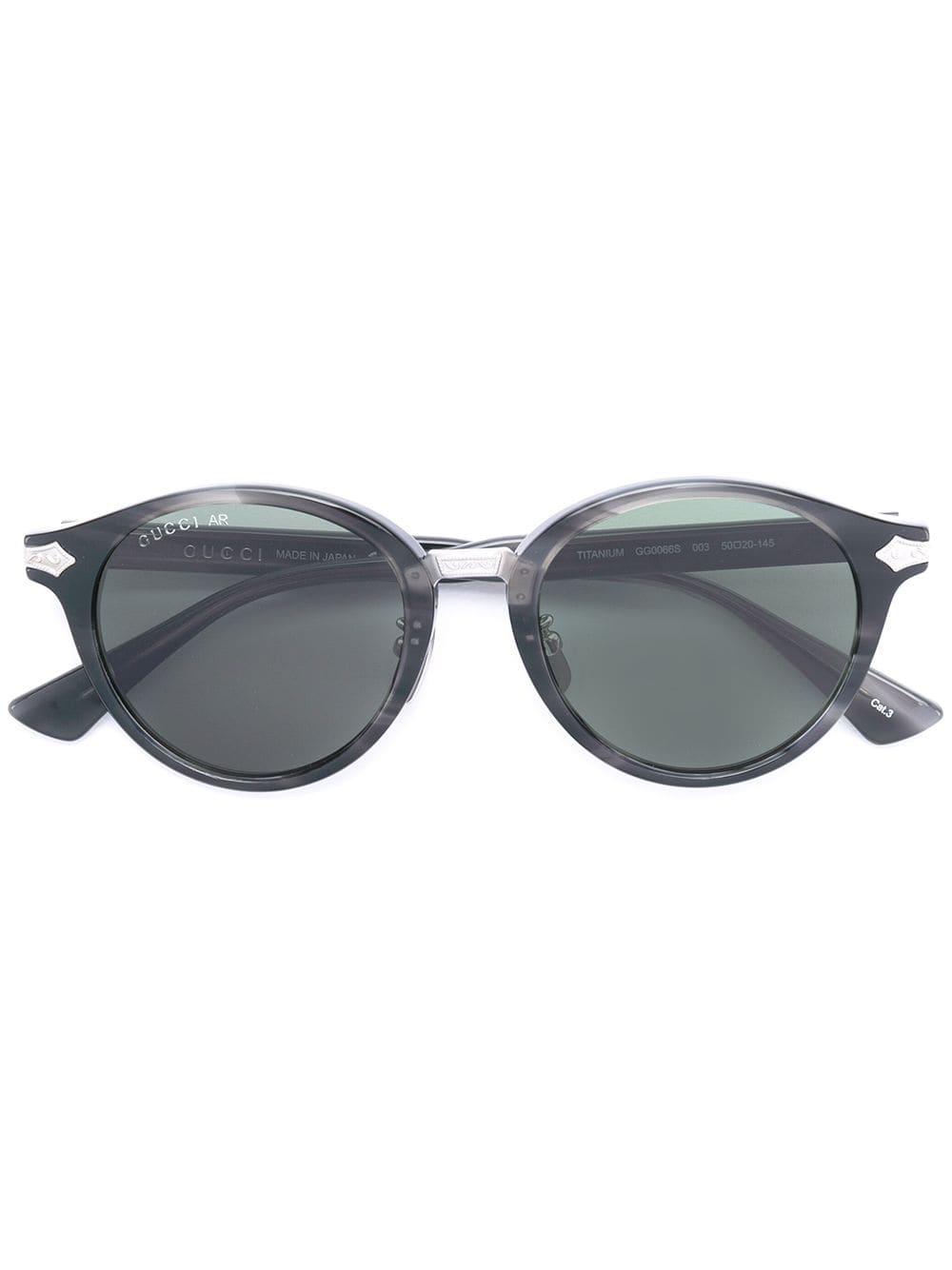 Gucci Round Frame Sunglasses in Green for Men Lyst