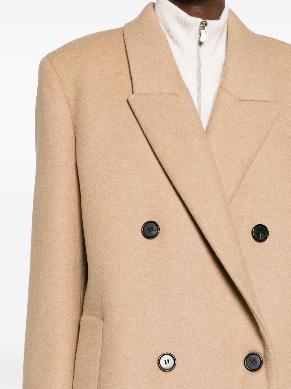 Theory camel top wool coat