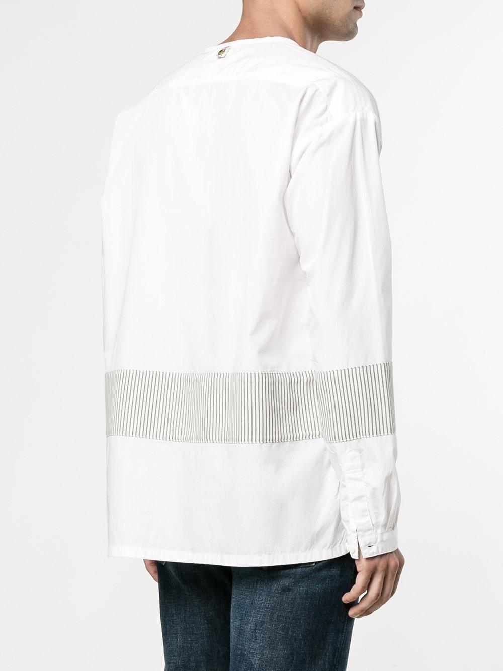 Visvim Cotton Kerchief Border Tunic in White for Men - Lyst