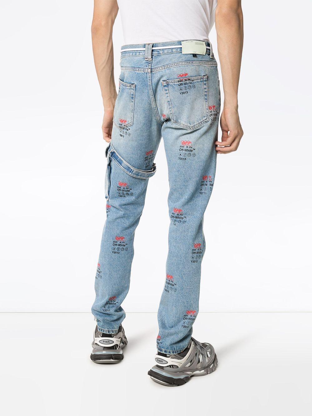 Off-White c/o Virgil Abloh Denim Y2013 Logo Slim-fit Jeans in Blue 