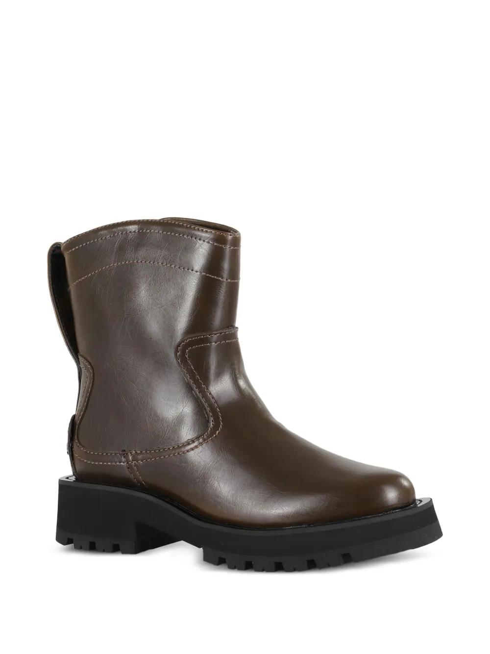 【関税&送料込み】Ganni Brown Leather Blend Ankle Boots Ganni Ankle boots for Women | Online Sale up to 71% off | Lyst