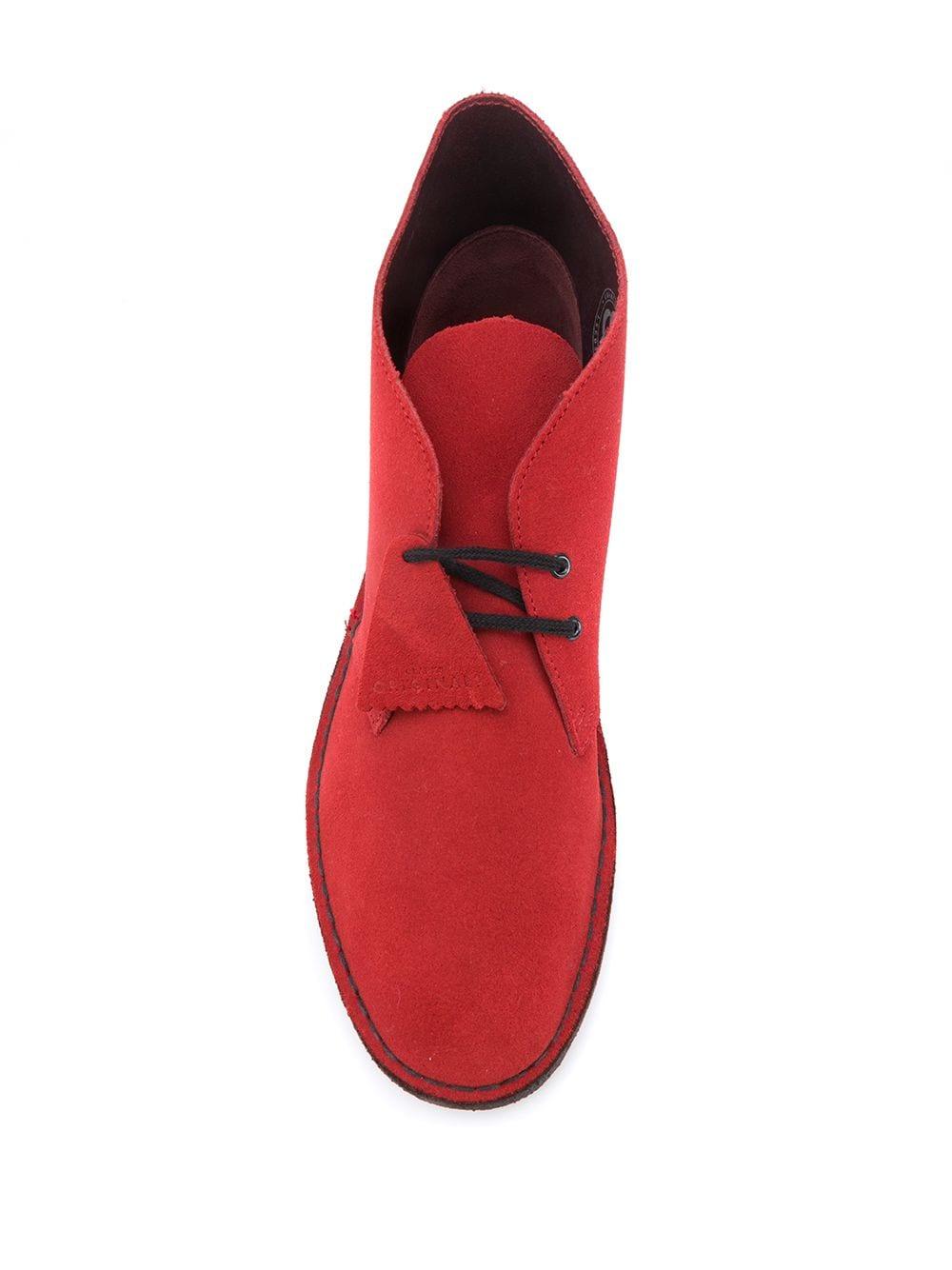 Clarks Brandy Suede Desert Boots in Red for Men | Lyst