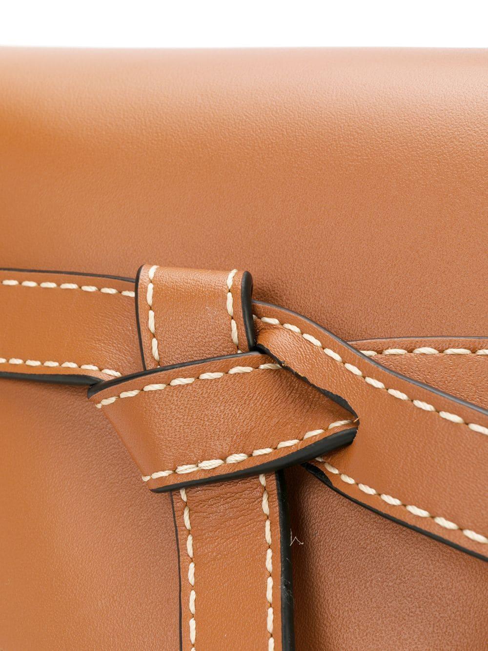 Loewe Leather Gate Straw Mini Bag in Brown Lyst