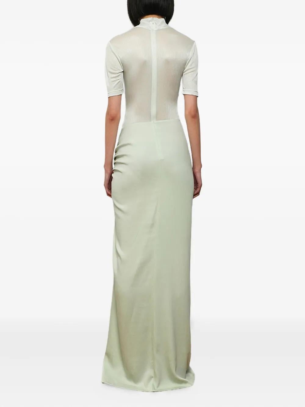 green fusion dress Women Green Solid Top to Toe Fusion Dress Custom Measurement