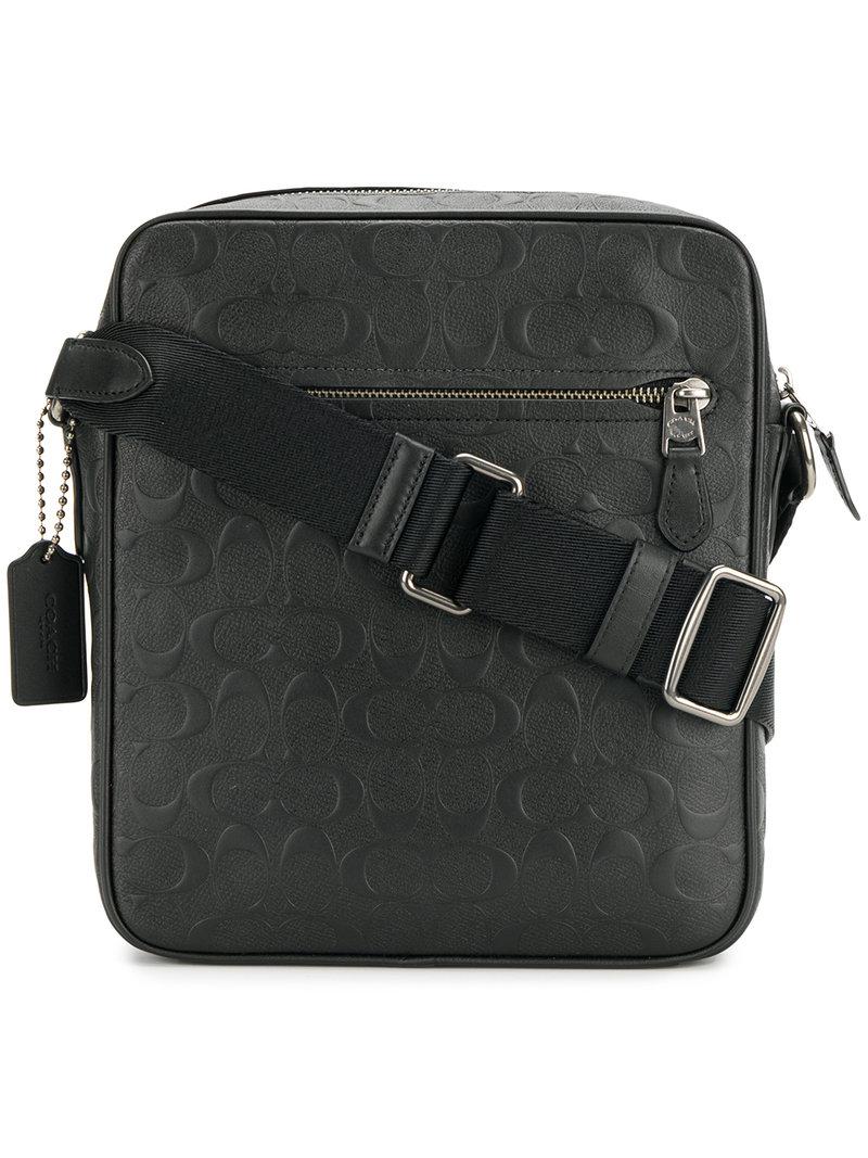 COACH Leather Embossed Logo Messenger 