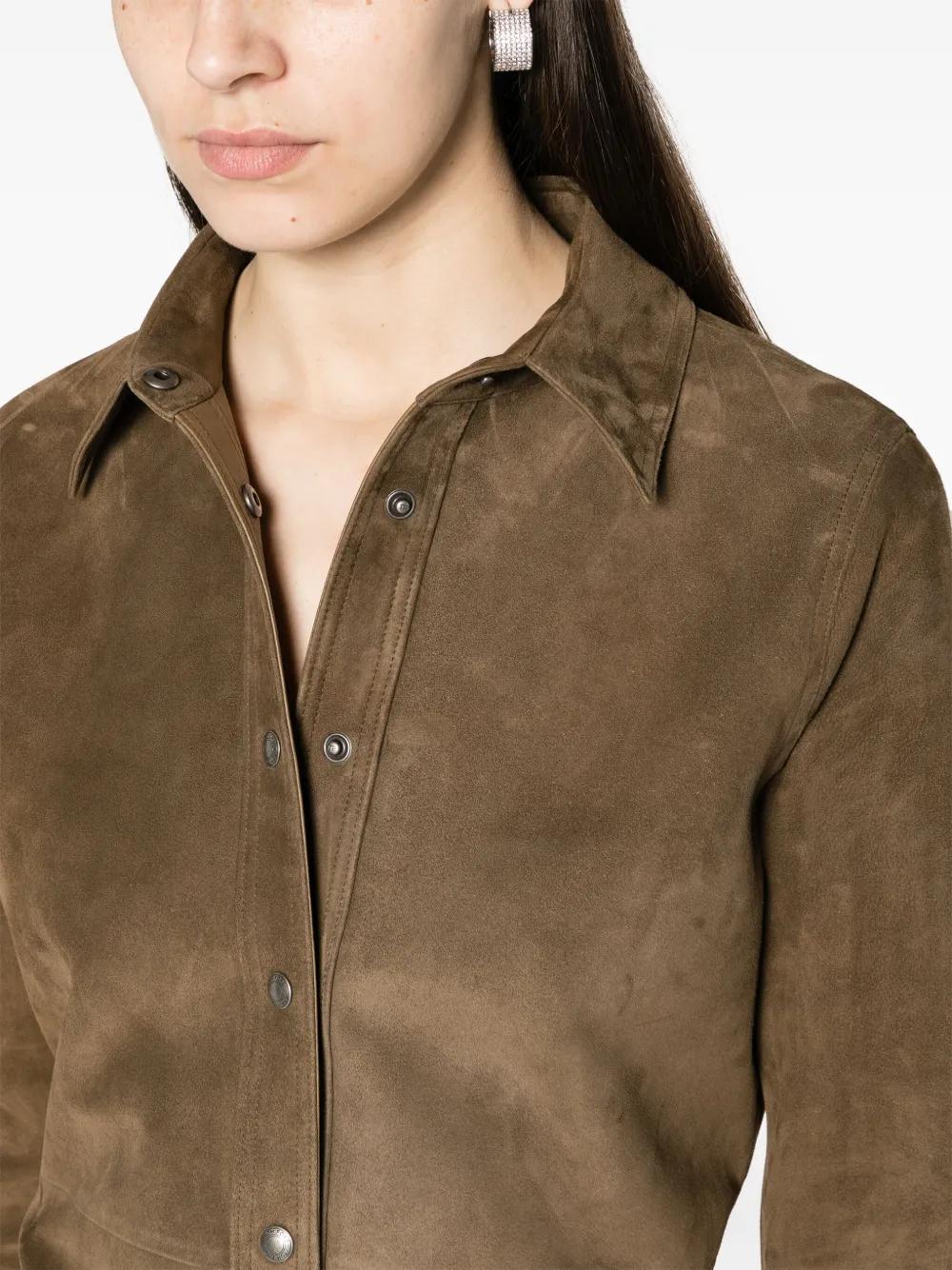 Tom Ford Long-Sleeve Suede Shirt in Brown Lyst UK