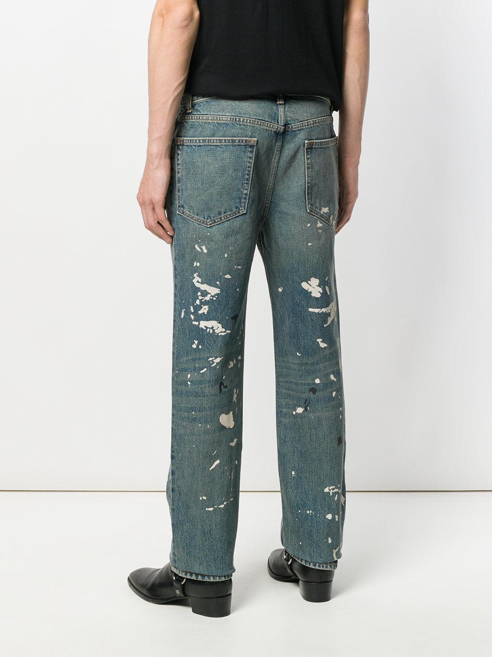 Helmut Lang Denim Paint Splatter Jeans in Blue for Men - Lyst