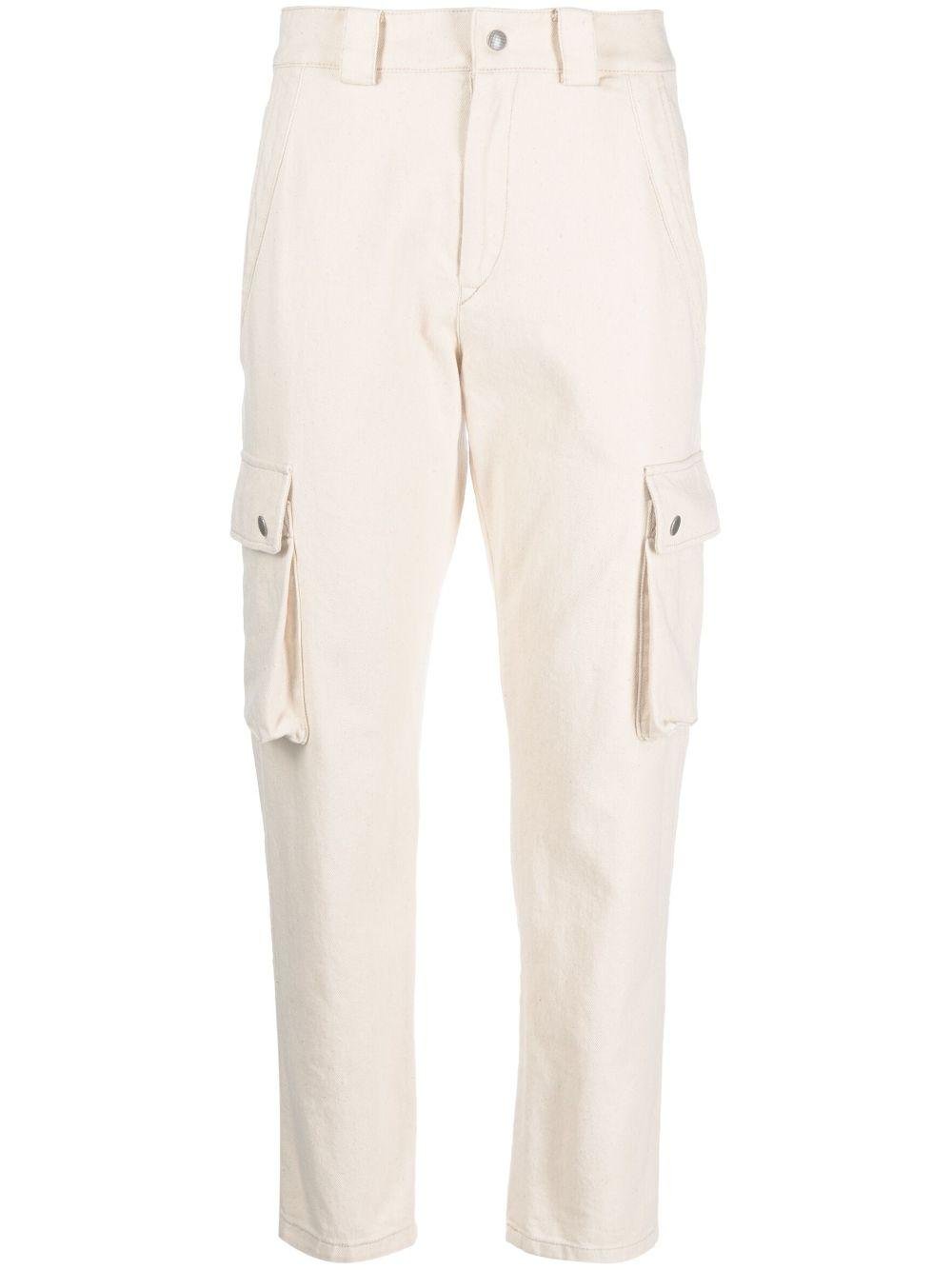 Isabel Marant Low-rise Cropped Cargo Pants in White | Lyst