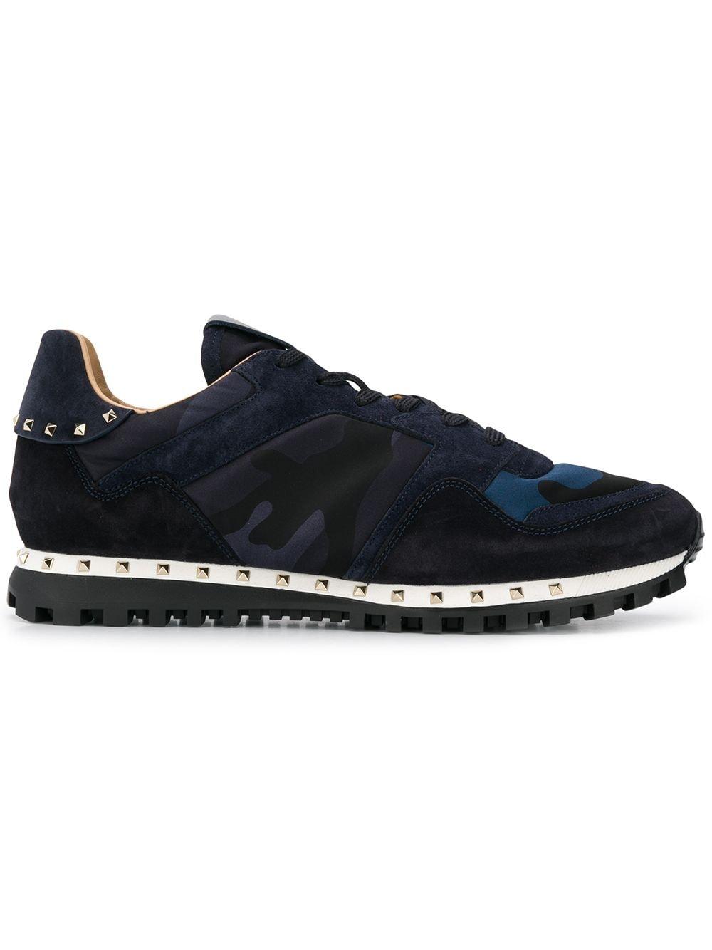valentino rockstud camouflage trainers blue
