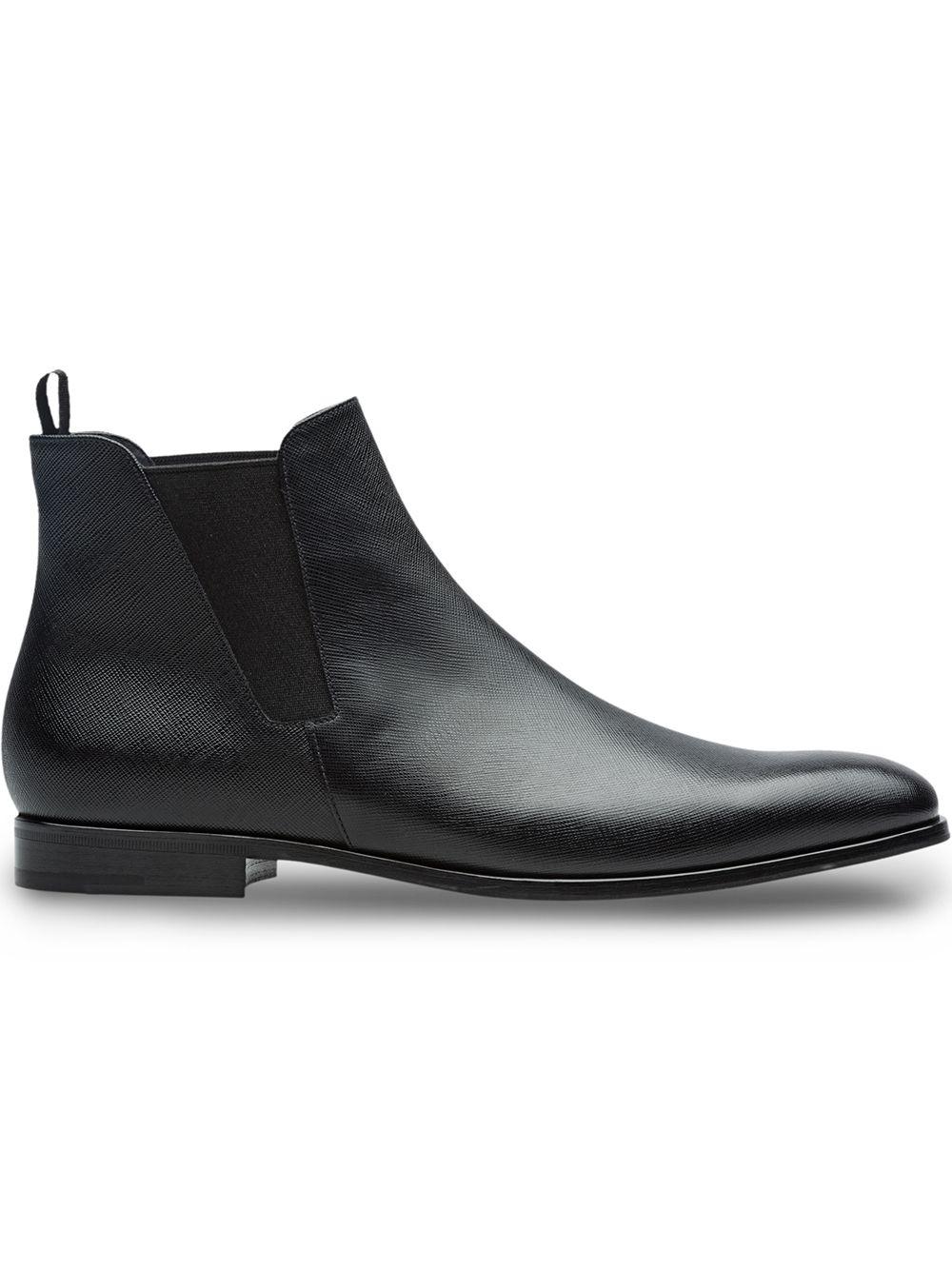 Prada Leather Brushed Chelsea Boots in Nero (Black) for Men - Save 