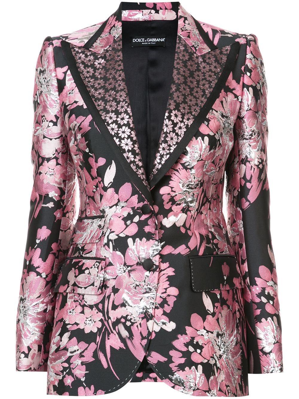 Veste à fleurs en brocard Dolce & Gabbana en coloris Rose | Lyst