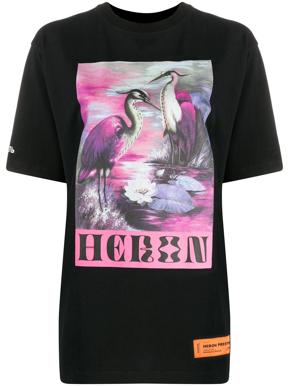Heron Preston Cotton Bird Print T-shirt in Black - Lyst