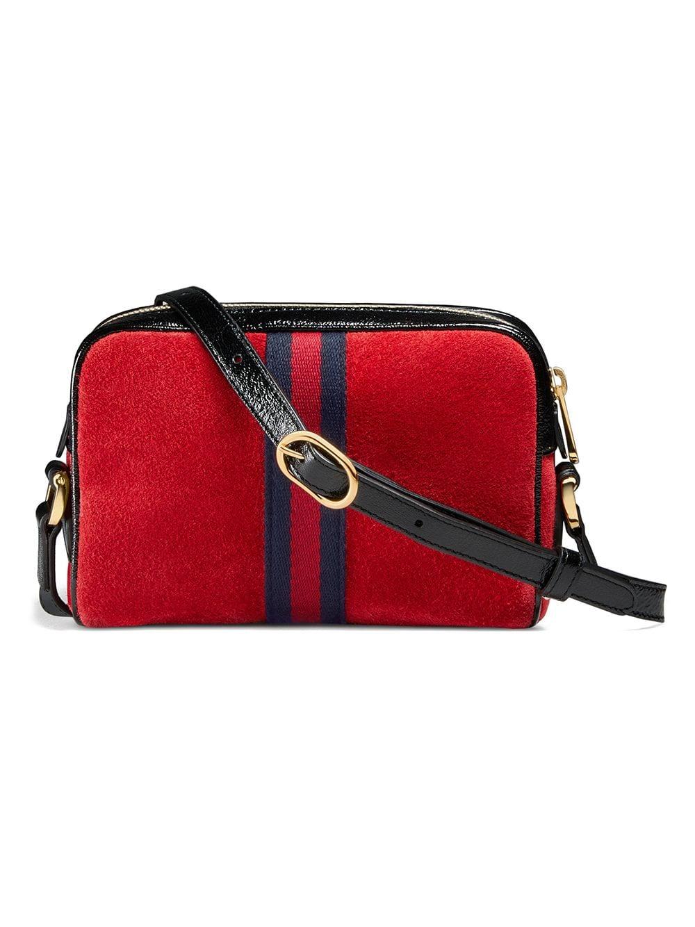 Gucci Red Ophidia Suede Mini Bag - Lyst