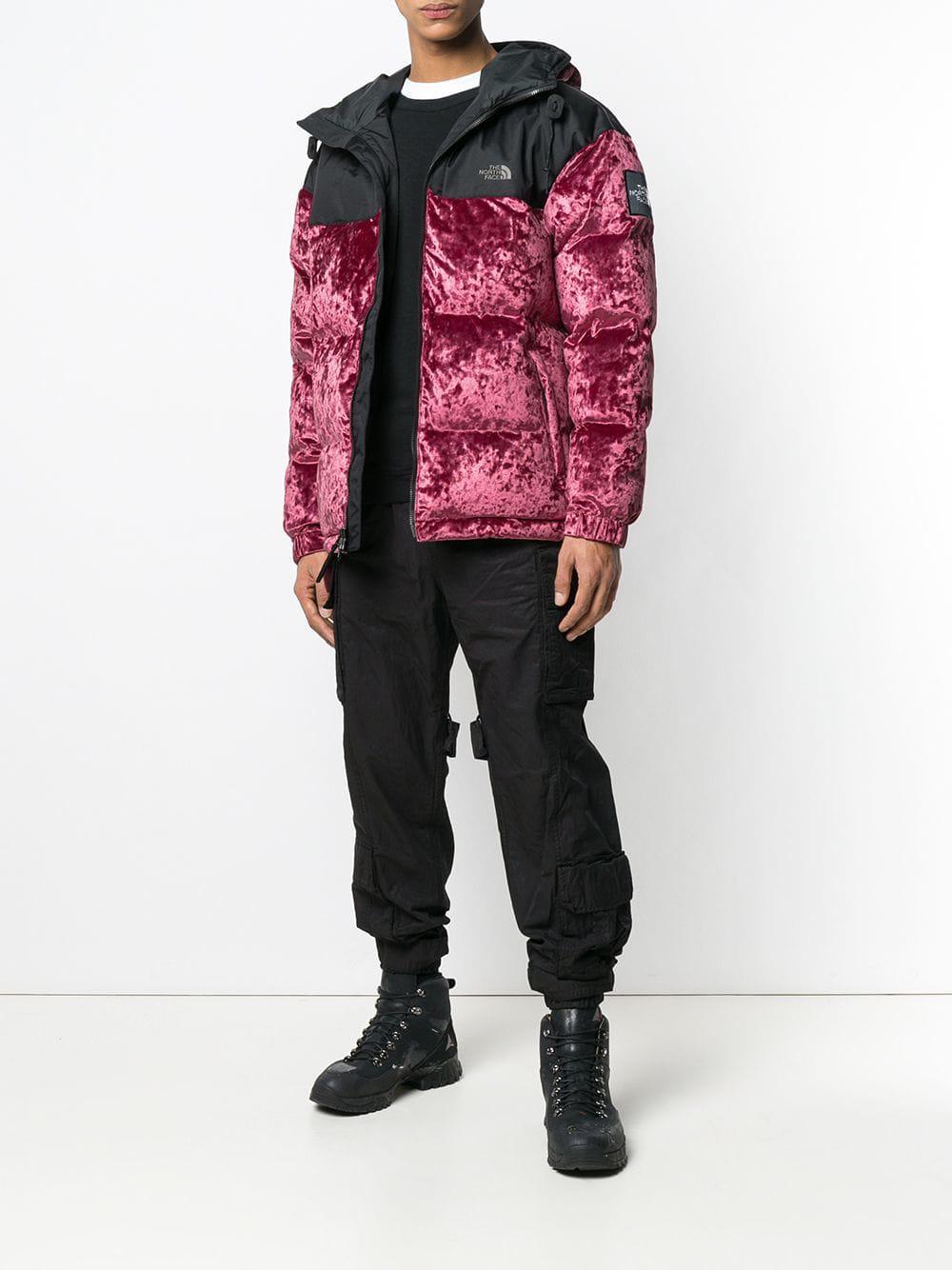 The North Face Velvet Puffer Jacket in Pink for Men | Lyst