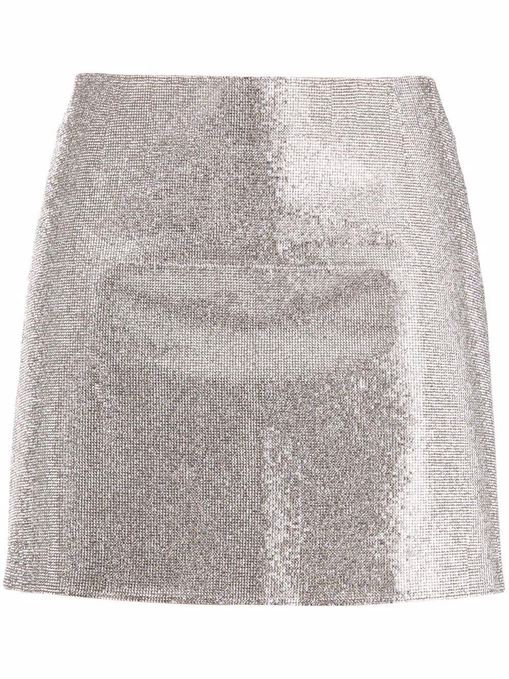 Nue Silk Camille Crystal-embellished Skirt in Silver (Metallic) - Lyst