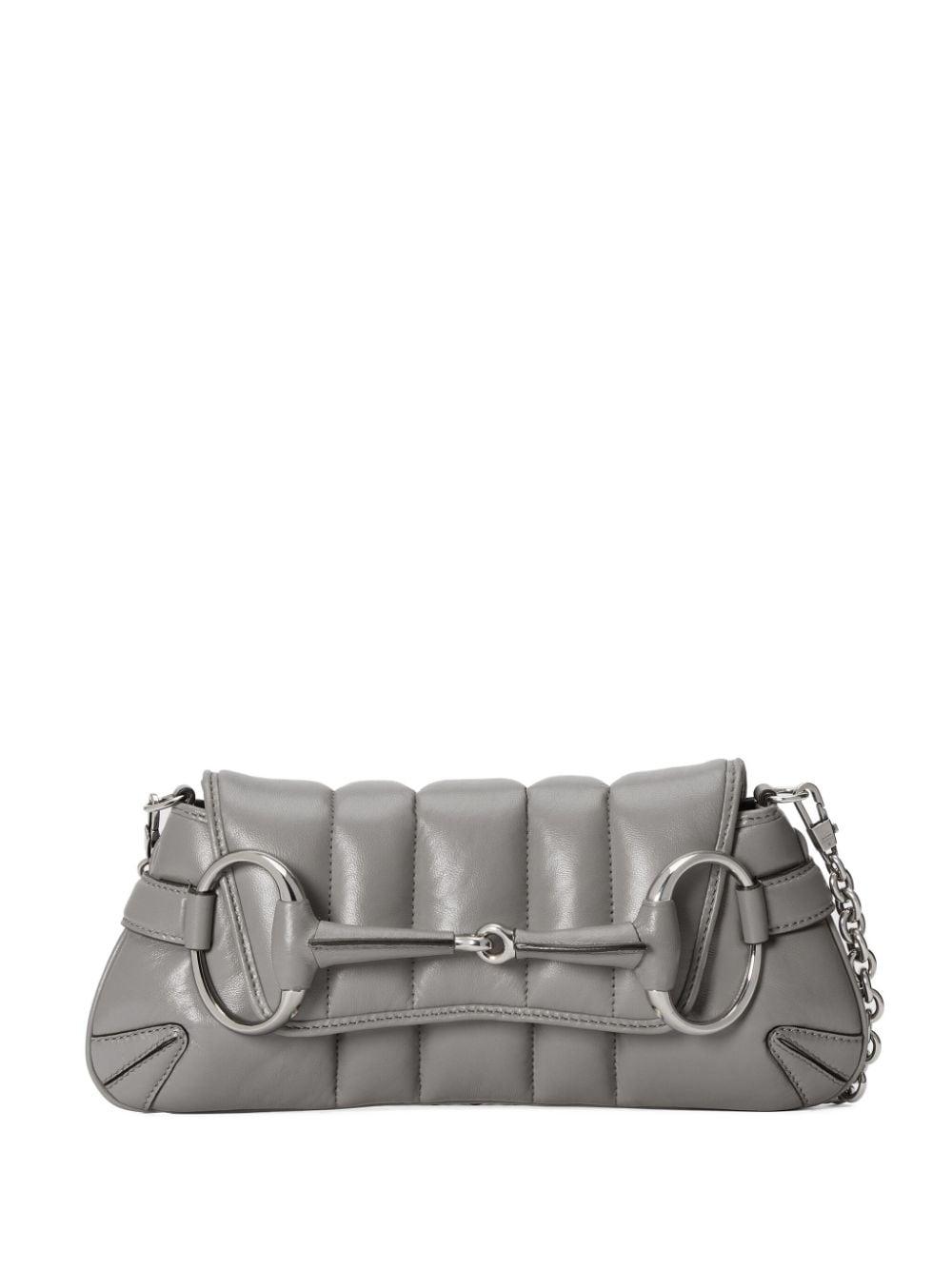Gucci Mini Horsebit-detail Shoulder Bag in Gray | Lyst