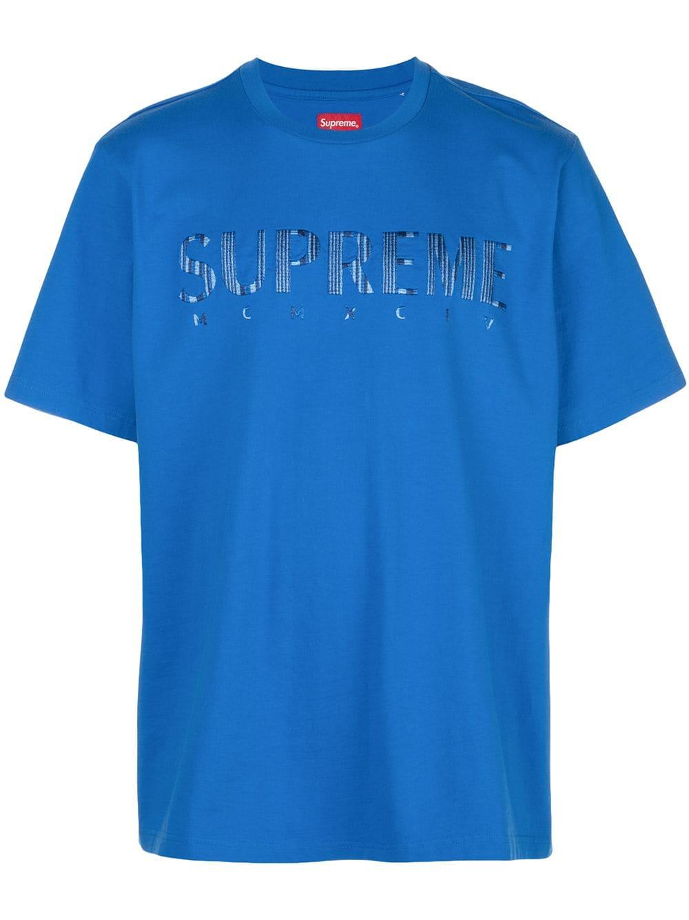 Supreme Cotton Gradient Logo T-shirt in Blue for Men - Lyst