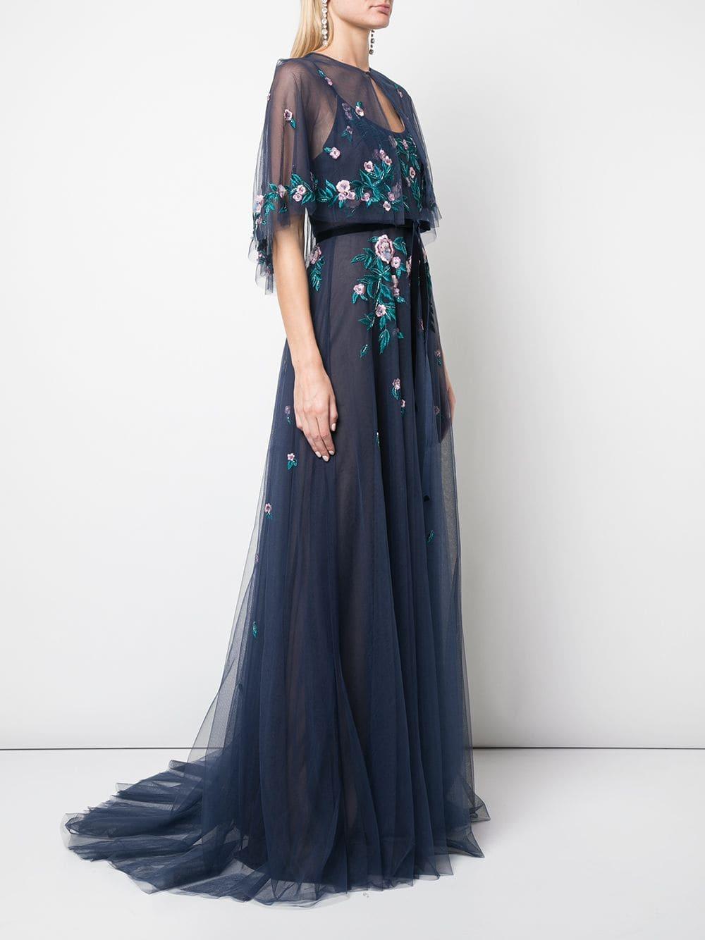 blue tulle gown