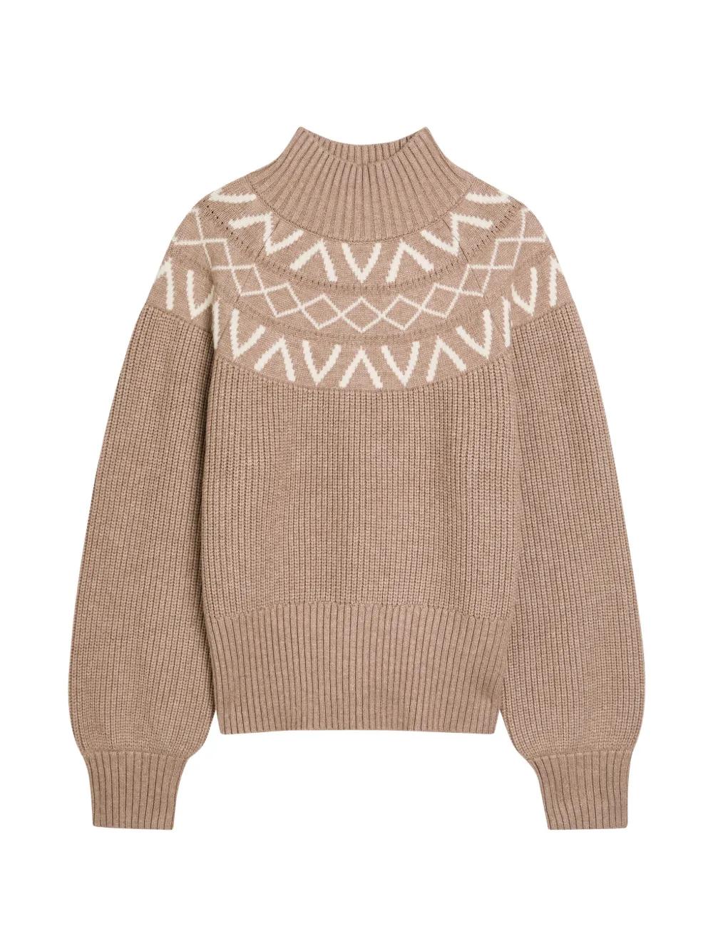 Sweat Varley Bailey En Laine Mélangée – Marron, Taille M – Neuf Avec étiquettes