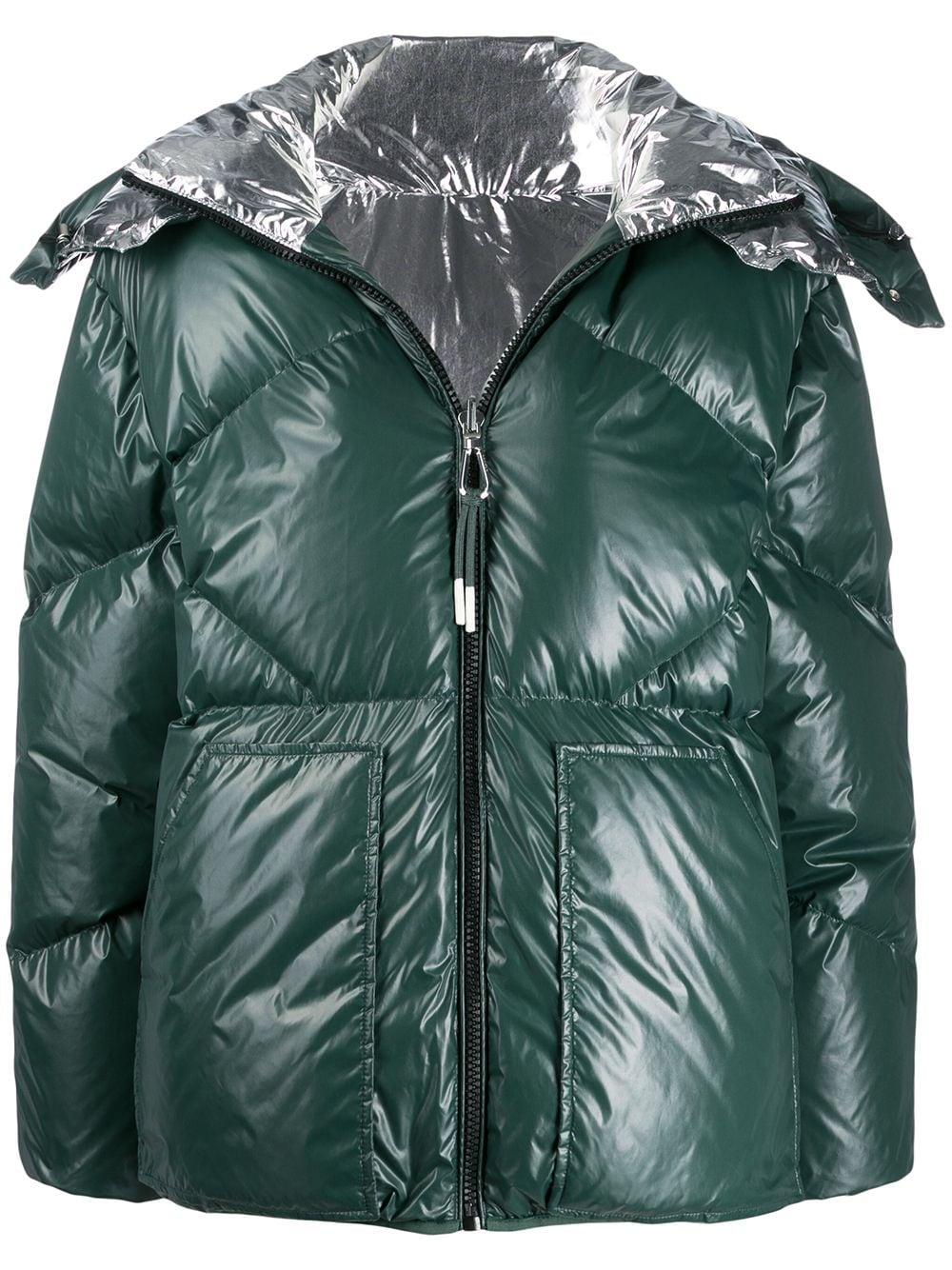 Sandro Reversible Puffer Jacket in Green | Lyst