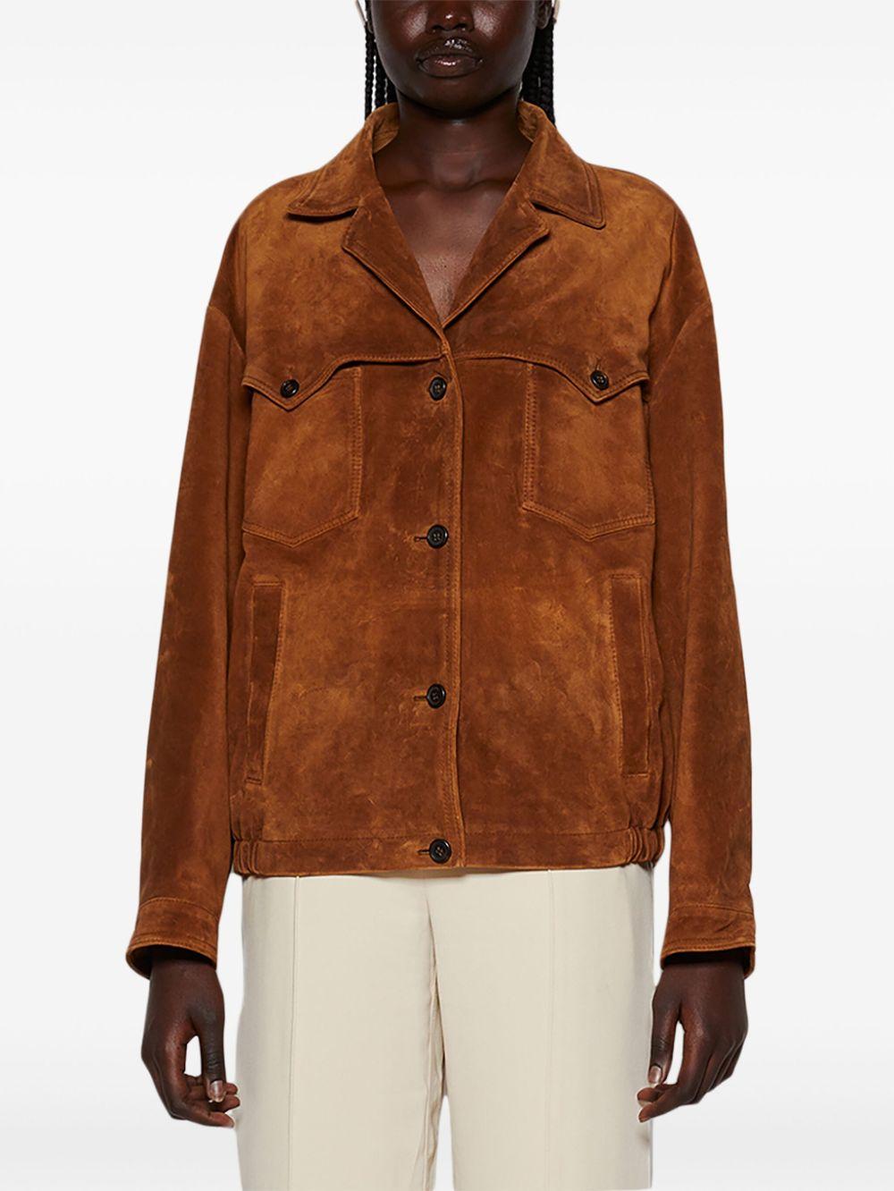 Miu Miu Suede Jacket in Brown | Lyst Miu Miu Suede Jacket in Brown | Lyst