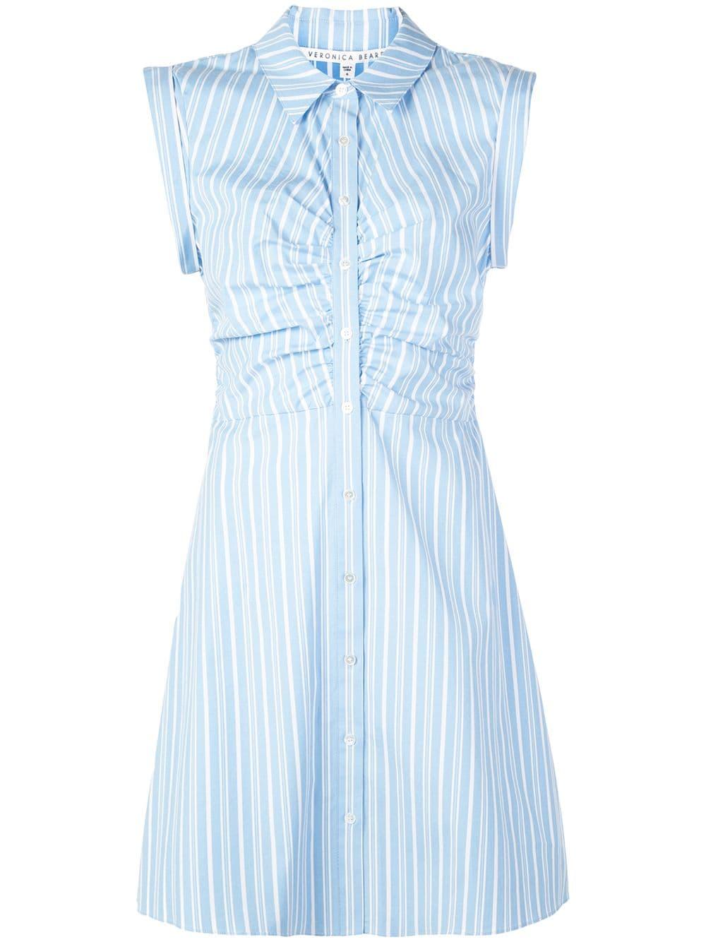 Veronica Beard Synthetic Striped Shirt Dress in Blue - Lyst