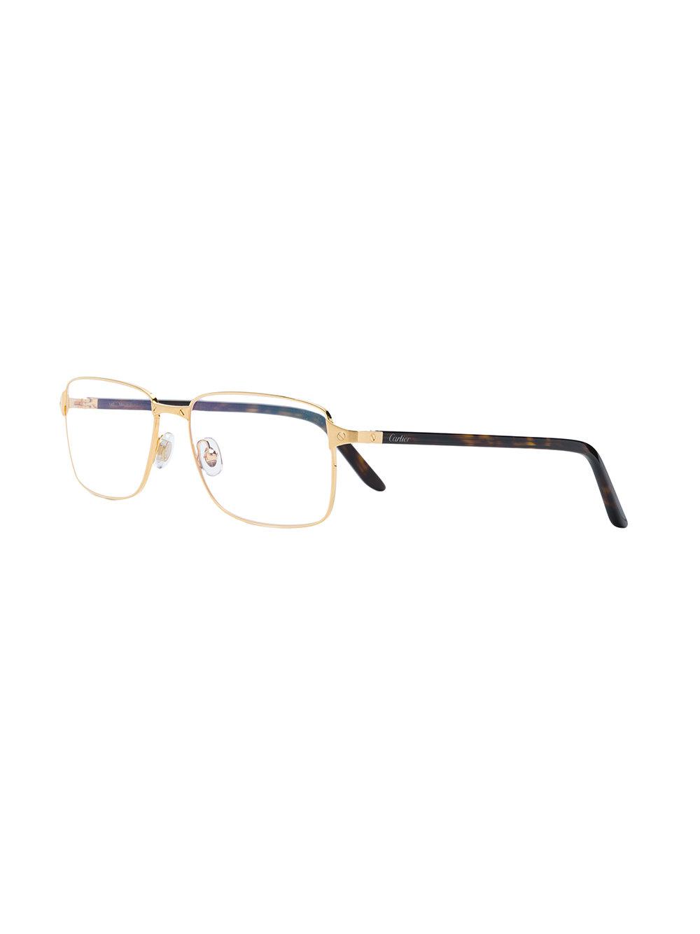 Cartier Santos De Eyeglasses In Brown For Men Lyst 