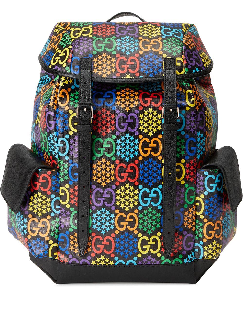 Gucci GG Psychedelic Supreme Medium Backpack Bag Black