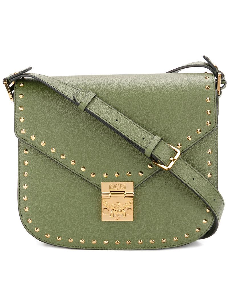 MCM Leather Medium Patricia Shoulder Bag in Green - Lyst