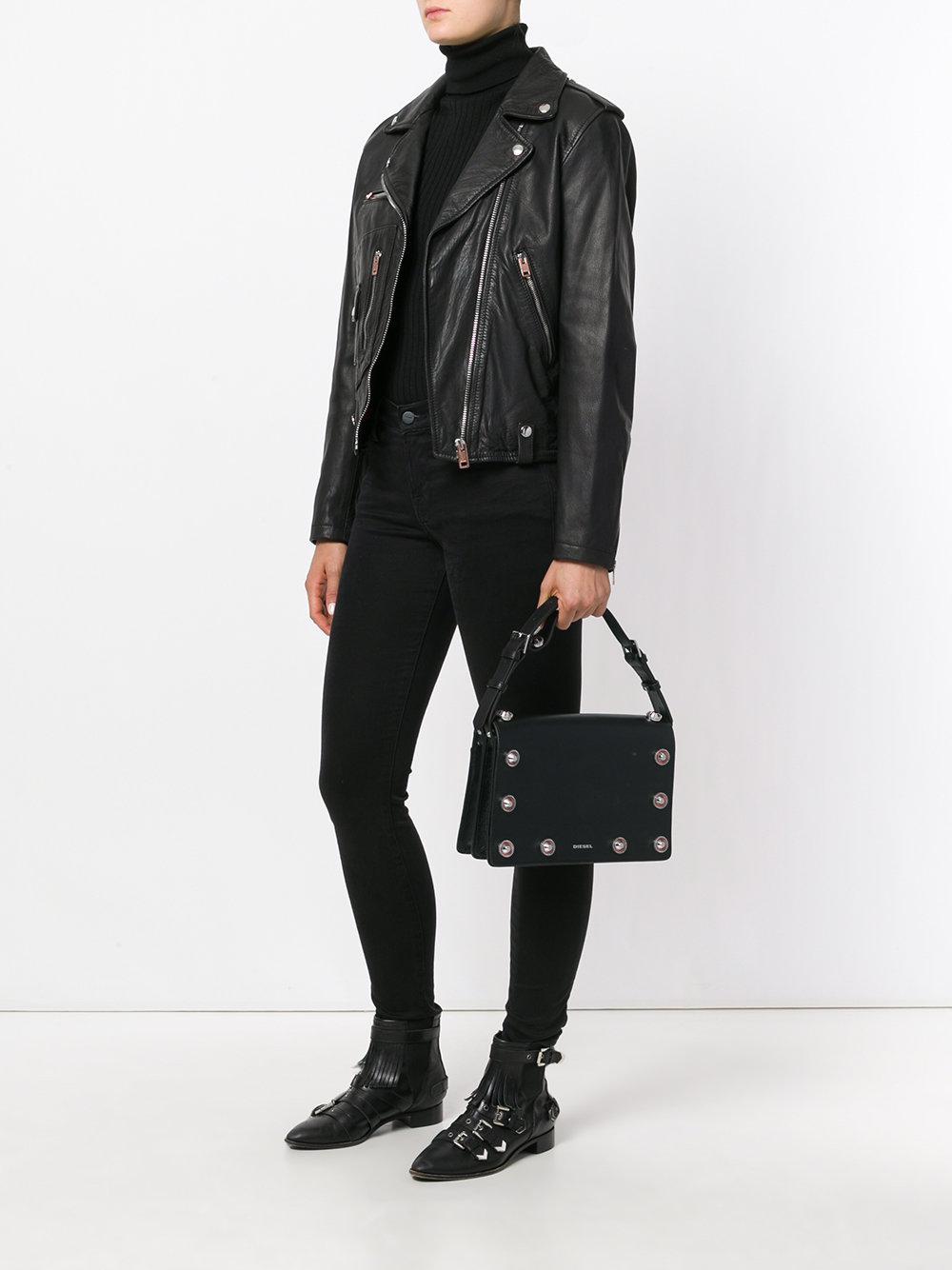 DIESEL Leather Le-misha Crossbody Bag in Black - Lyst