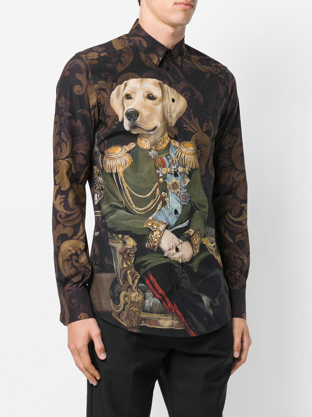 Dolce & Gabbana Cotton Dog Soldier Print Shirt for Men - Lyst