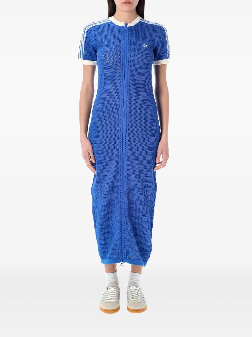 adidas knit dress KNITTED CROCHET for a comfortable feel as you move adidas 'Premium Crochet' Maxi Dress