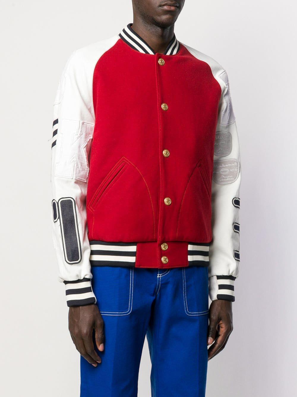 Acne Studios Wool Letterman Jacket in Red - Lyst