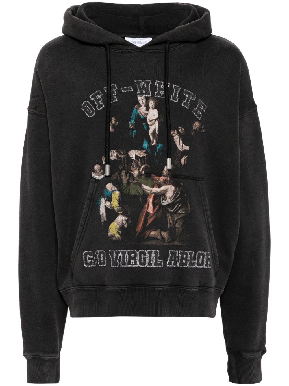 Off-White c/o Virgil Abloh Mary Skate Cotton Hoodie in Black