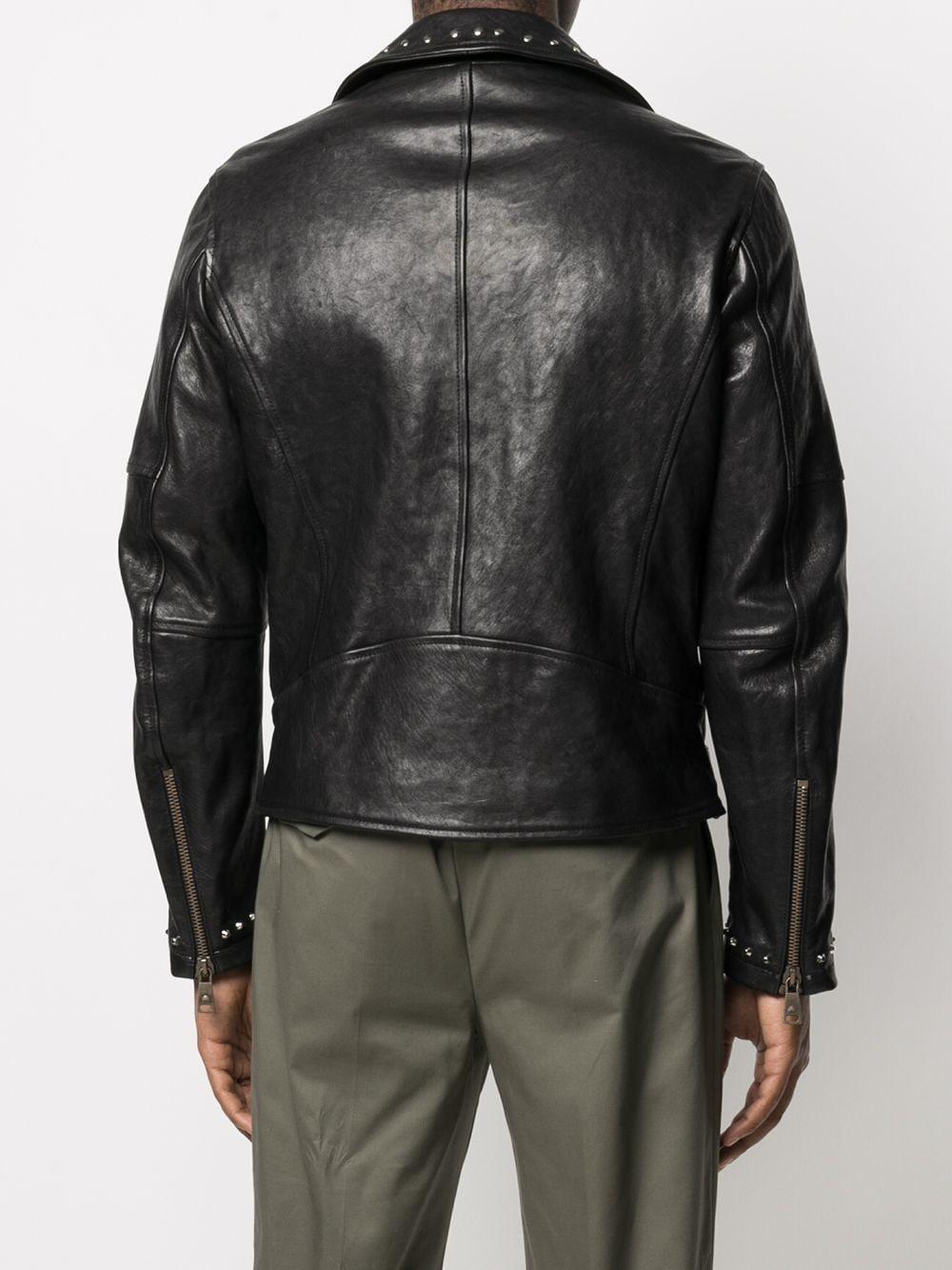 Gabriele Pasini Leather Studded Biker Jacket in Black for Men - Lyst