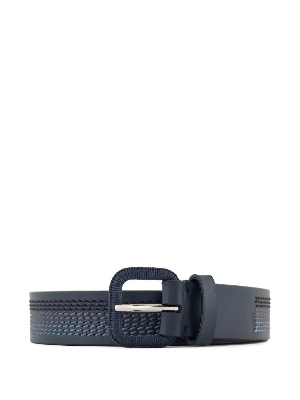GIORGIO ARMANI Genuine Leatherベルト　ネイビー QUALITY LEATHER EMPORIO GIORGIO ARMANI BELT - Trustify Store