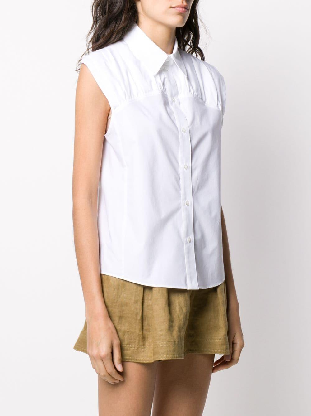 See By Chloé Cotton Buttoned Sleeveless Shirt in White - Lyst