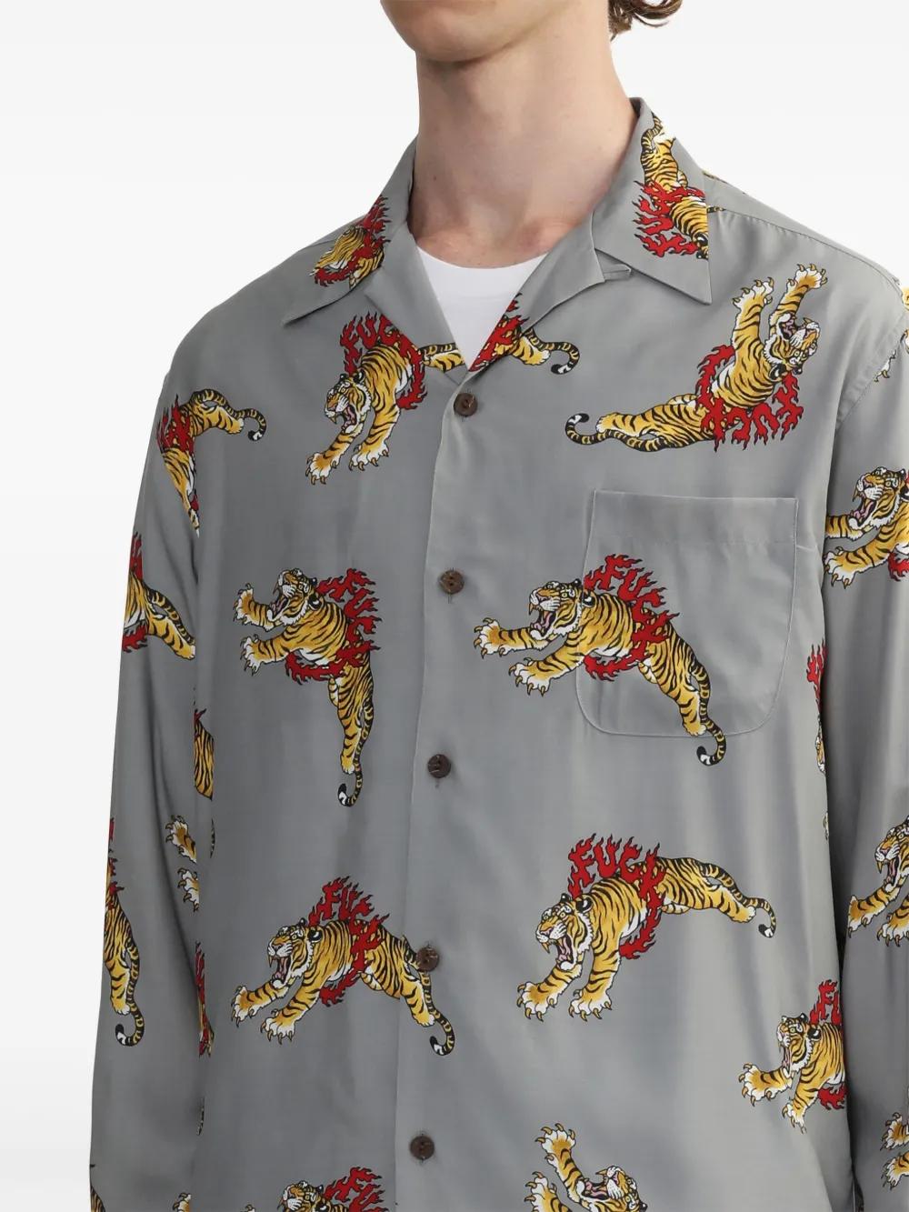 Wacko Maria X Tim Lehi Tiger-Print Shirt in Gray for Men | Lyst