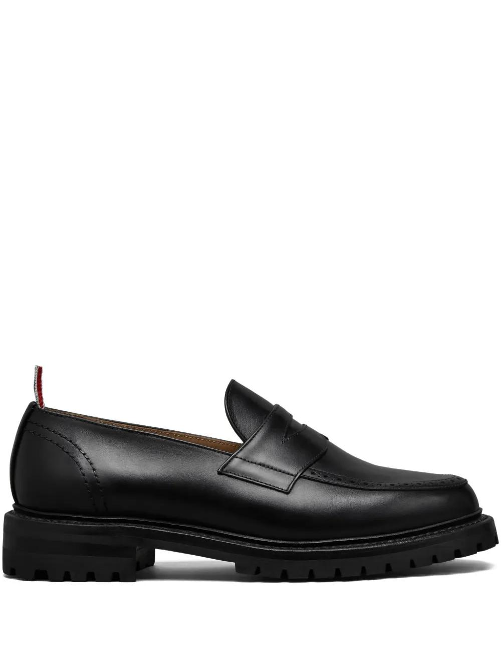 【関税込み】Thom Browne ブラック シアリング ペニーローファー メンズ Thom Browne ローファー | オンラインセールは最大30