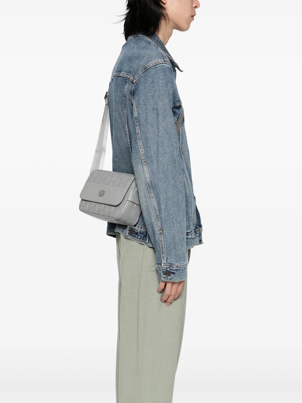 【LACOSTE】NOMOGRAMME Flap Messenger Bag_NU4838M (GREY BLUE) Lacoste Nomogramme Leather Flap Close Bag in Gray for Men | Lyst