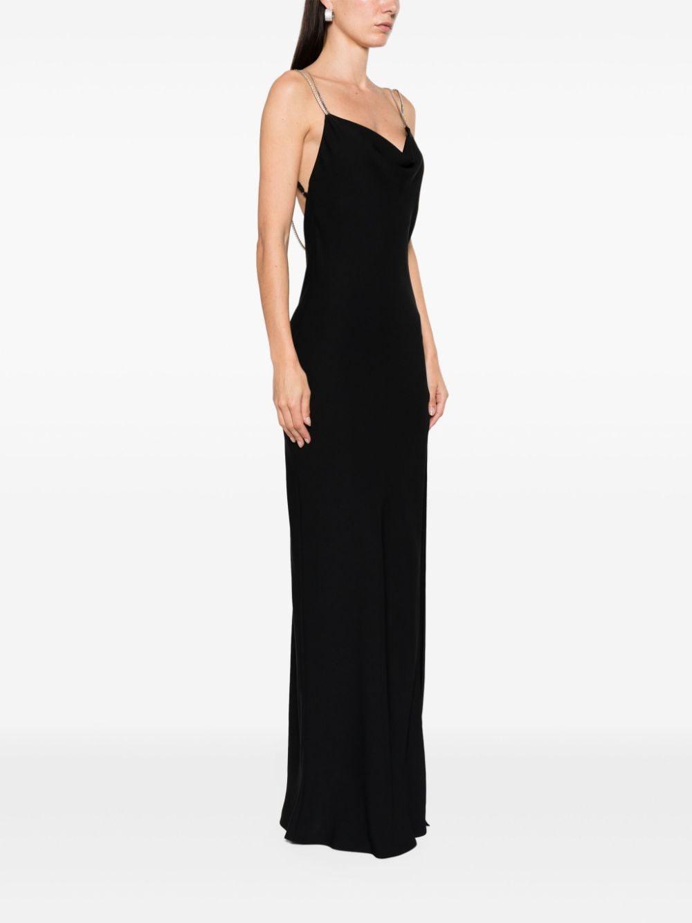 NISSA open-back maxi dress - Black